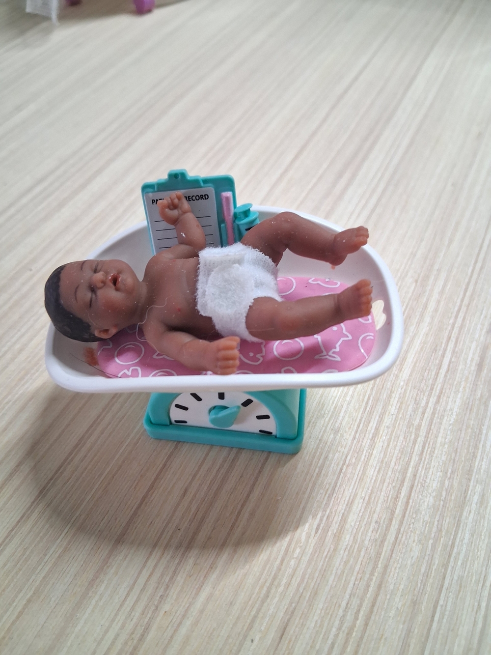 Baby Doll Bath & Scale Playset — Teal and White